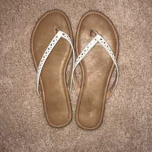 White and Tan sandals, gently used.